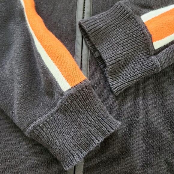 L-RL Ralph Lauren Active Black/Orange Stripes Full zip Jacket Size Medium - Picture 5 of 6